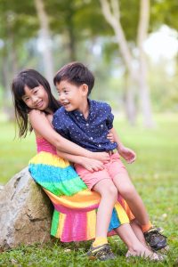 Sister and brother outdoor photography