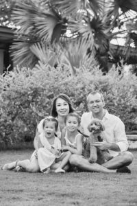 Black and white outdoor family photography in Singapore