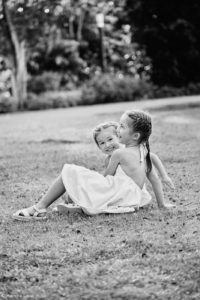 Outdoor black and white children photography in Singapore