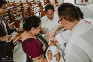 Family event photography - baby baptism in Church