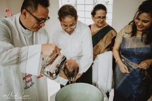 Family event photography - baby baptism in Church