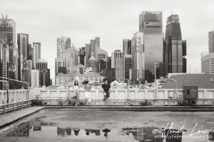 Singapore skyline chinatown rooftop family portrait photography