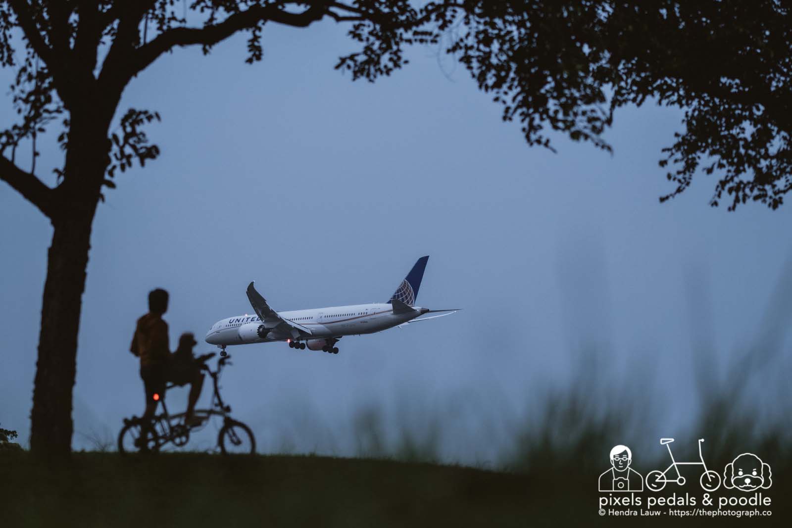 Plane Spotting United Airlines N15969 approaching Changi Airport from San Francisco