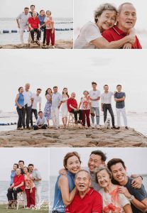 Extended family portraits at Sentosa Cove