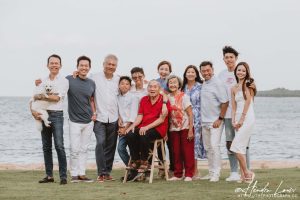 Multi generation family photos at Sentosa Cove