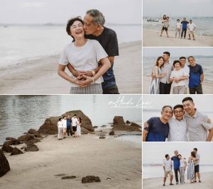 Extended family photoshoot at the Singapore beach