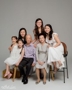 Photo studio multi generational family portrait Singapore