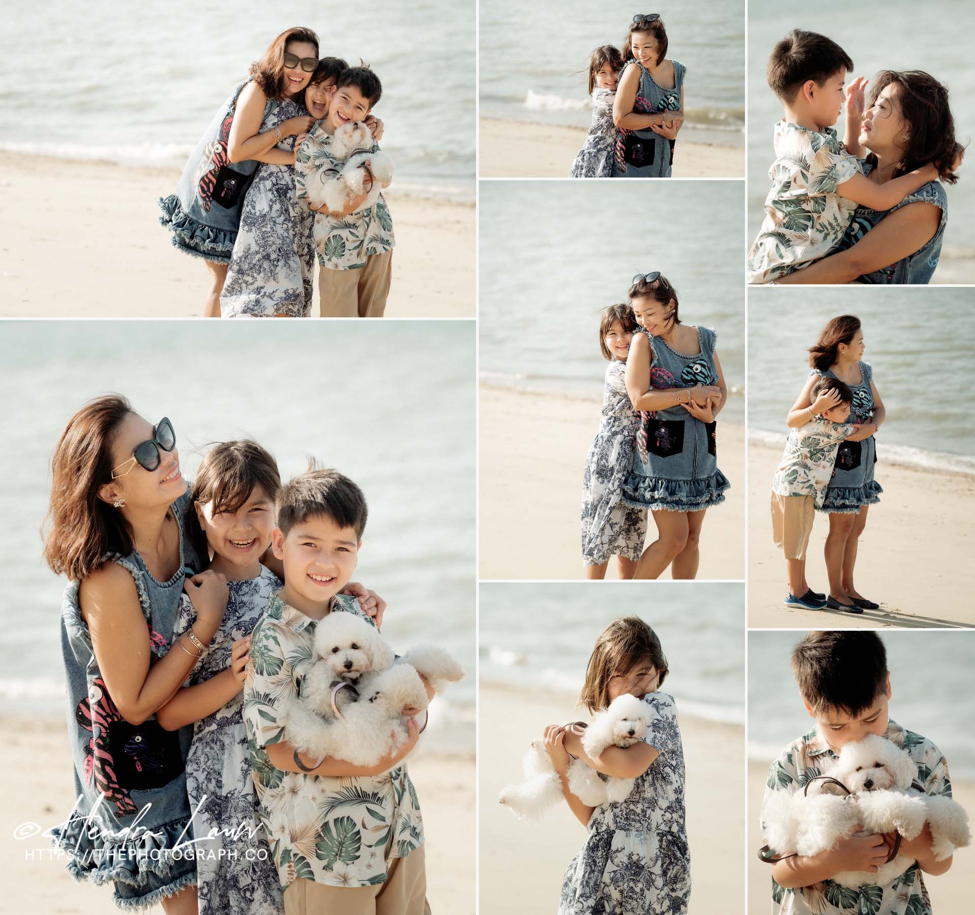 Family photoshoot on a beach